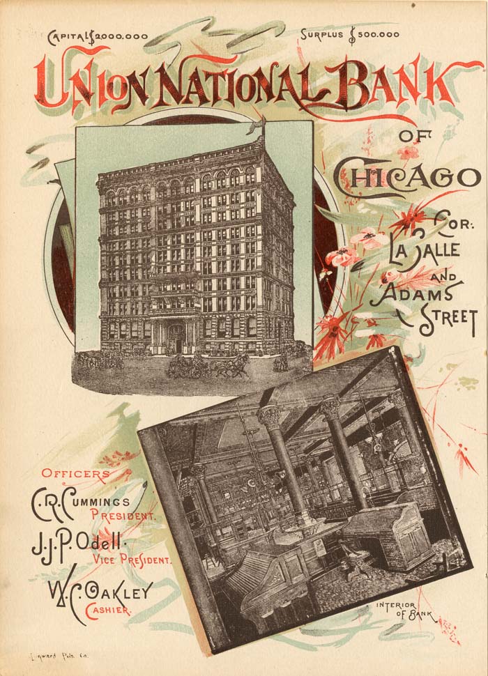 Union National Bank of Chicago, Illinois - Double-Sided Advertisement